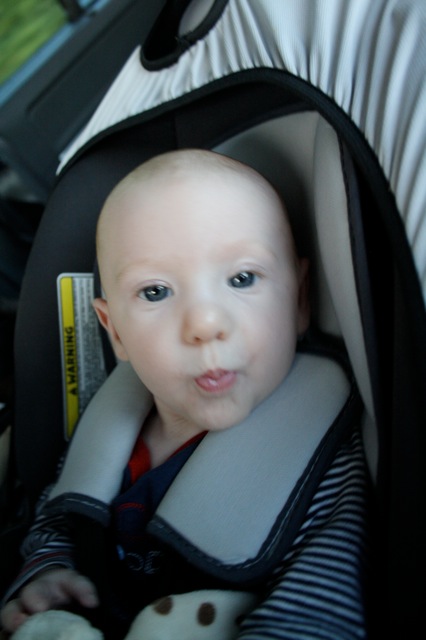 Corben in his car seat